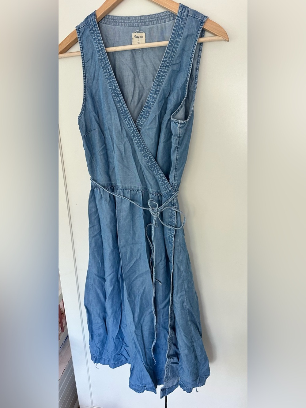 Gap chambray wrap dress